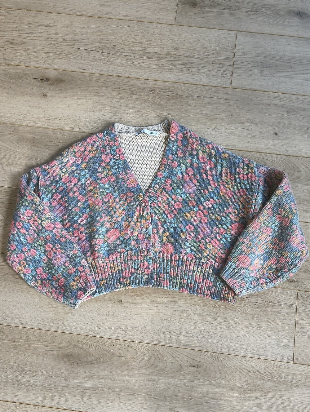 Zara Wool Blend Floral Cottagecore Grandmacore Sweater | Size Small